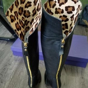 STUART WEITZMAN BOOTS Calf Hair Leopard Print OTK